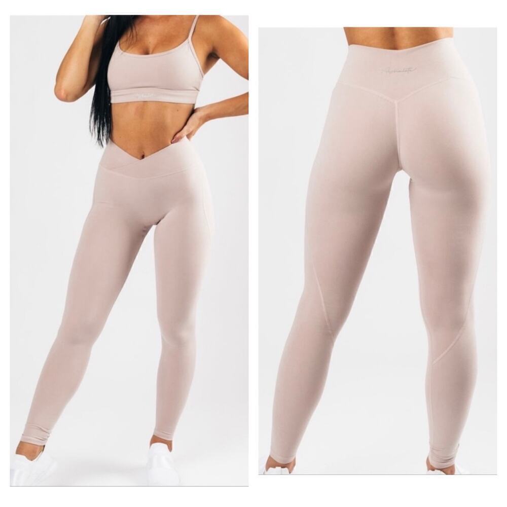 Alphalete Surface Leggings Crossover Athletic Ankle Stretch Hazelwood Pink XS